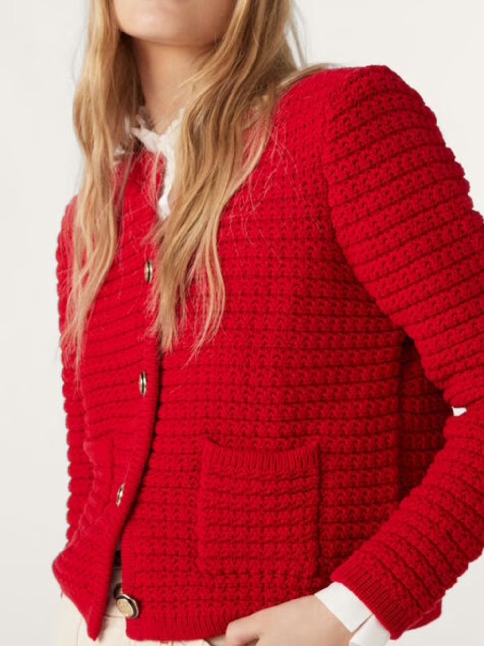 ba&sh - Gaspard Red Textured Cardigan - NWOT - XS - Picture 2 of 15